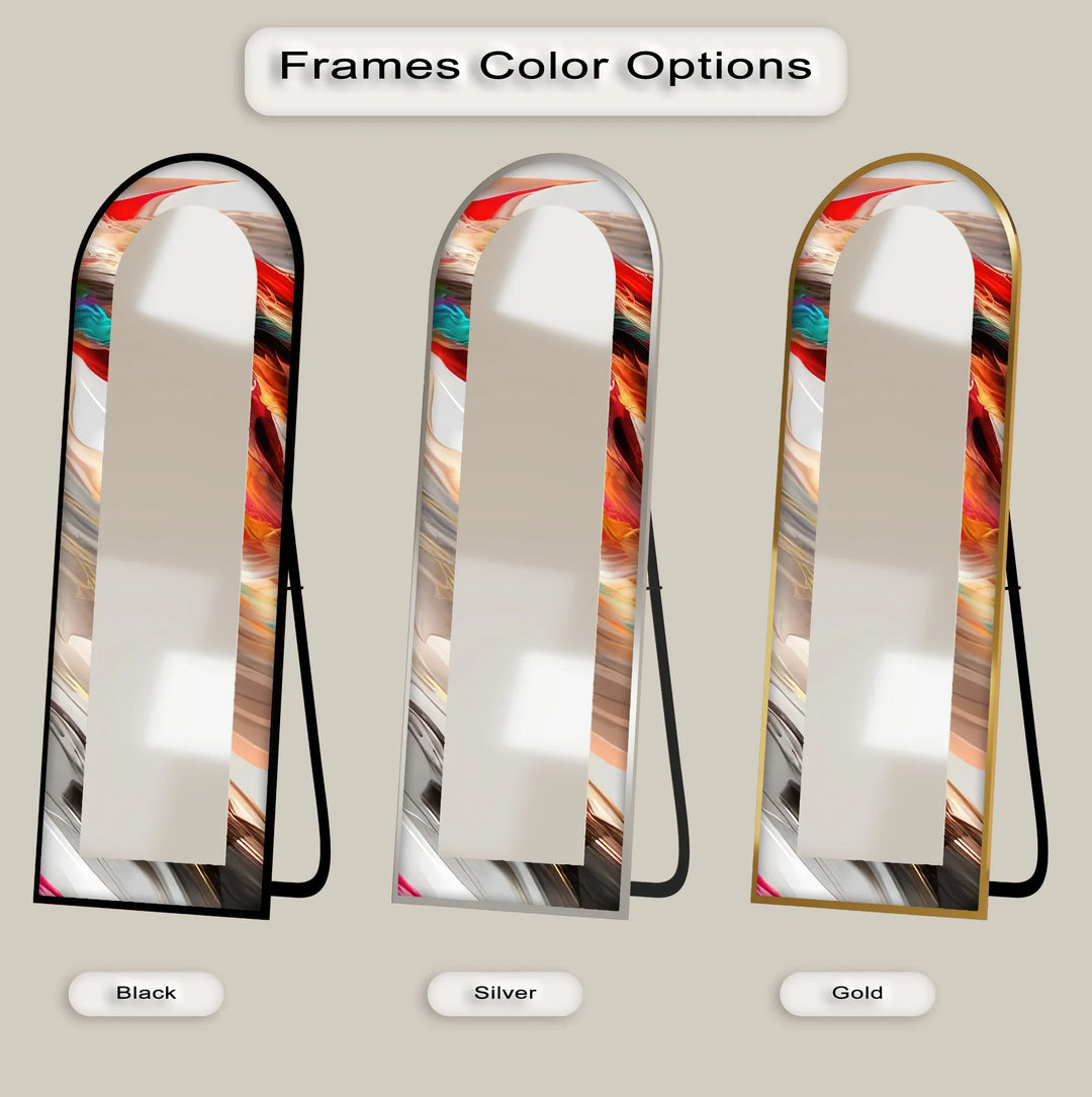 Fluid Colorburst Brushstroke – Abstract Floor Mirror - MyPhotoStation