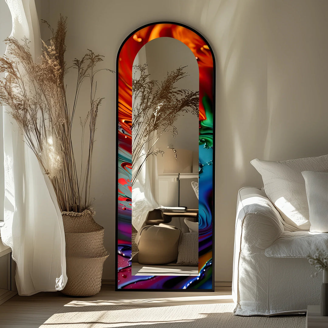 Molten Color Flow – Abstract Floor Mirror - MyPhotoStation