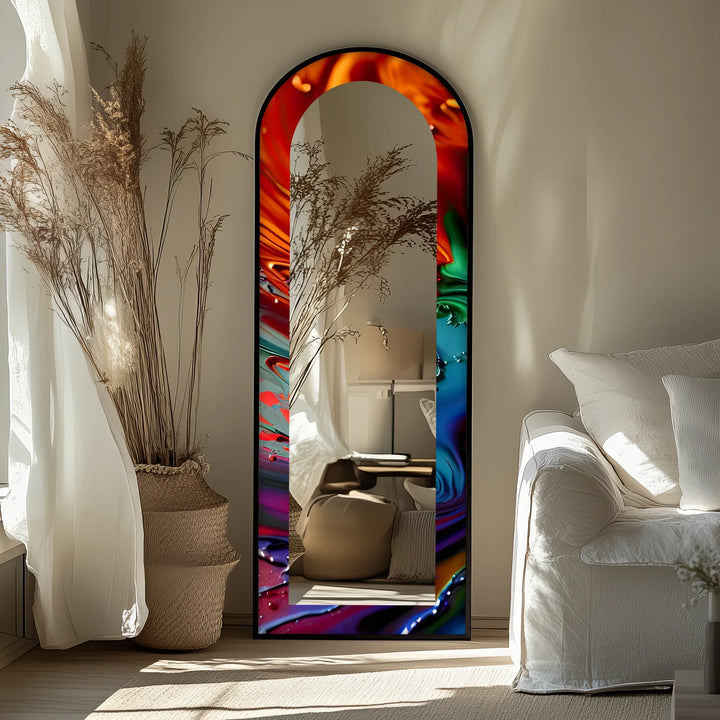 Molten Color Flow – Abstract Floor Mirror - MyPhotoStation