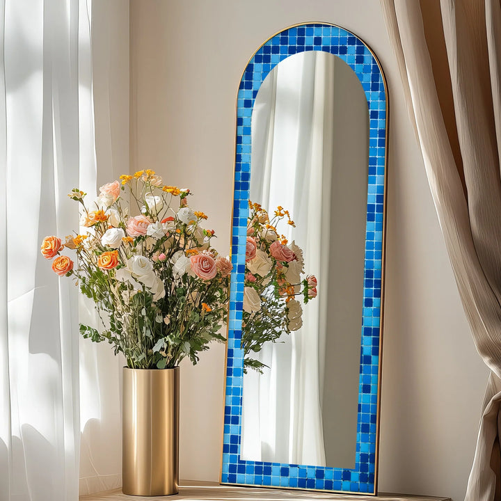 Blue Mosaic Pattern – Full Lenght Floor Mirror - MyPhotoStation