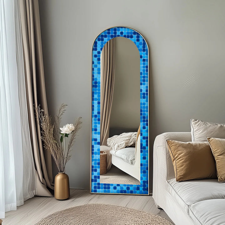 Blue Mosaic Pattern – Full Lenght Floor Mirror - MyPhotoStation