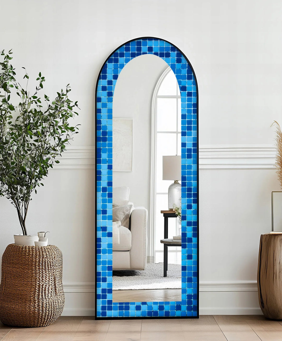 Blue Mosaic Pattern – Full Lenght Floor Mirror - MyPhotoStation