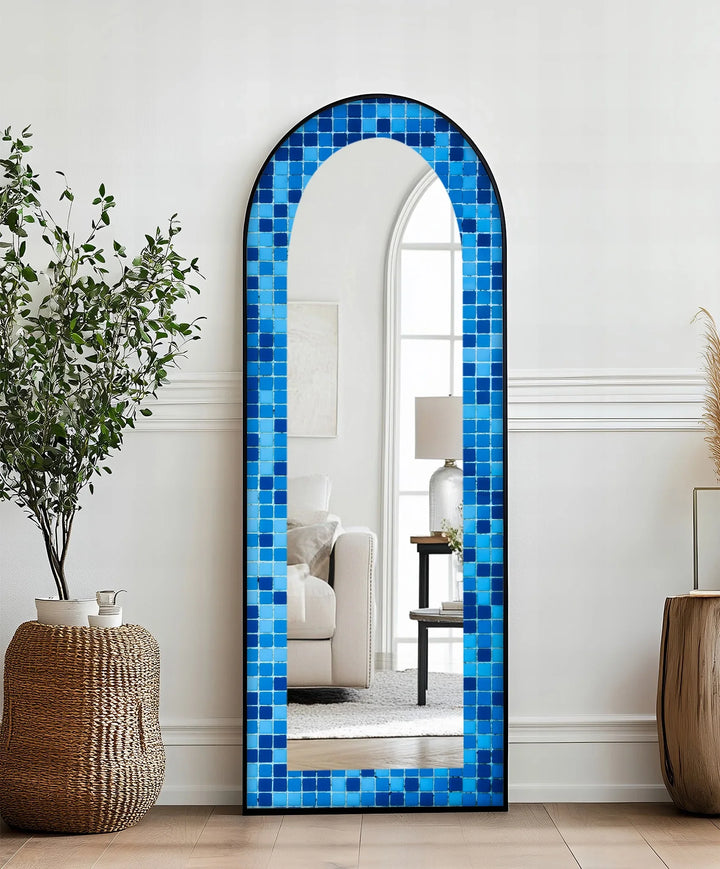 Blue Mosaic Pattern – Full Lenght Floor Mirror - MyPhotoStation