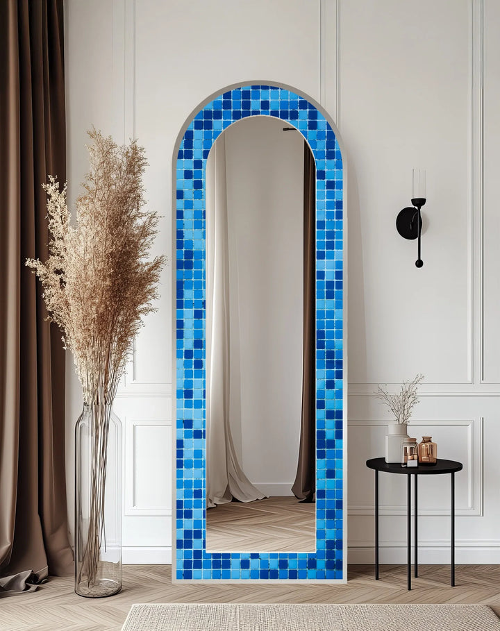 Blue Mosaic Pattern – Full Lenght Floor Mirror - MyPhotoStation