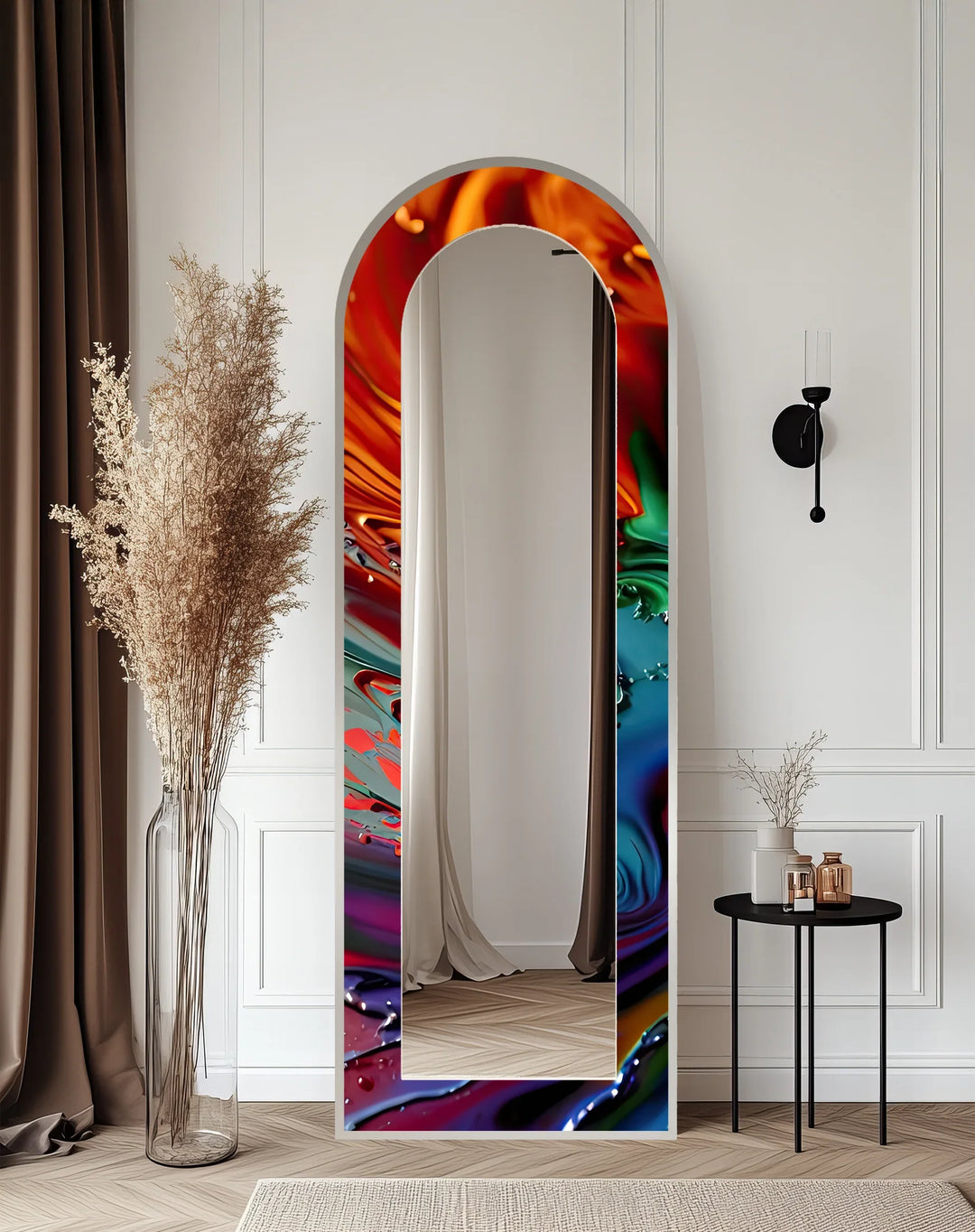 Molten Color Flow – Abstract Floor Mirror - MyPhotoStation