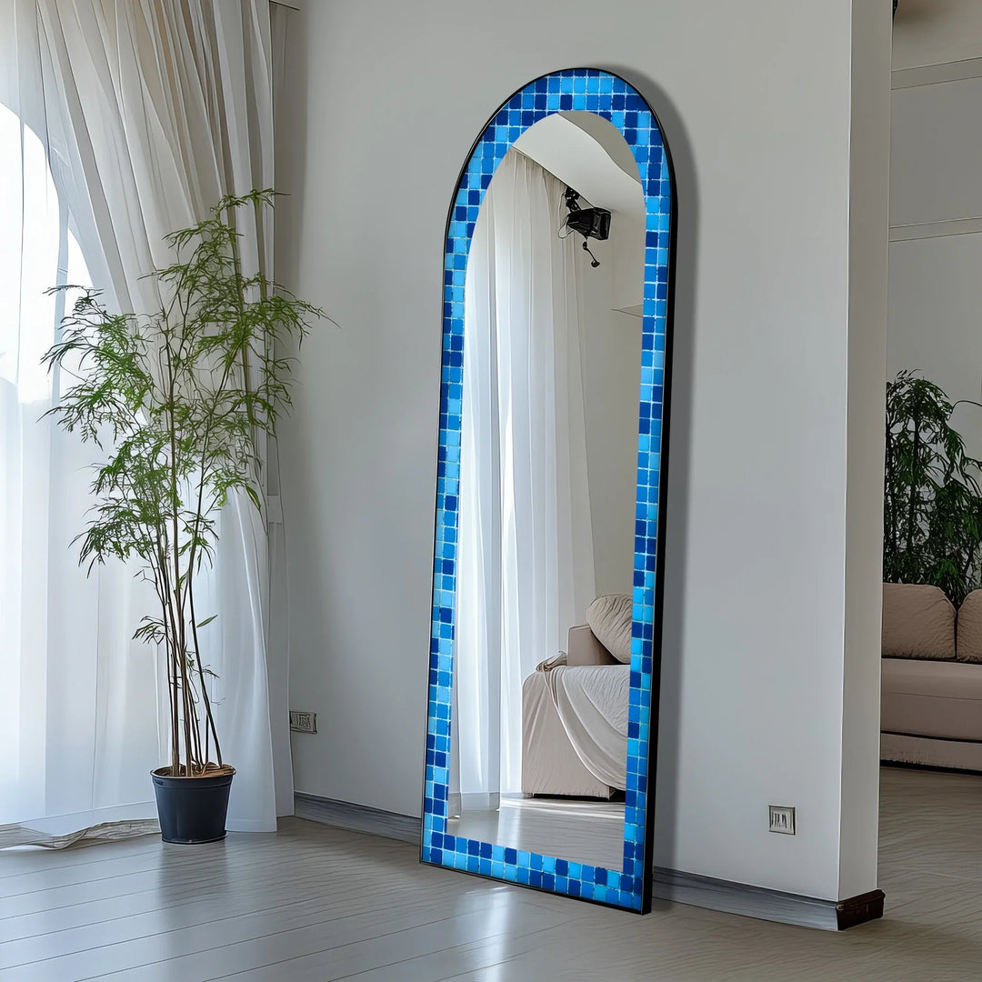 Blue Mosaic Pattern – Full Lenght Floor Mirror - MyPhotoStation