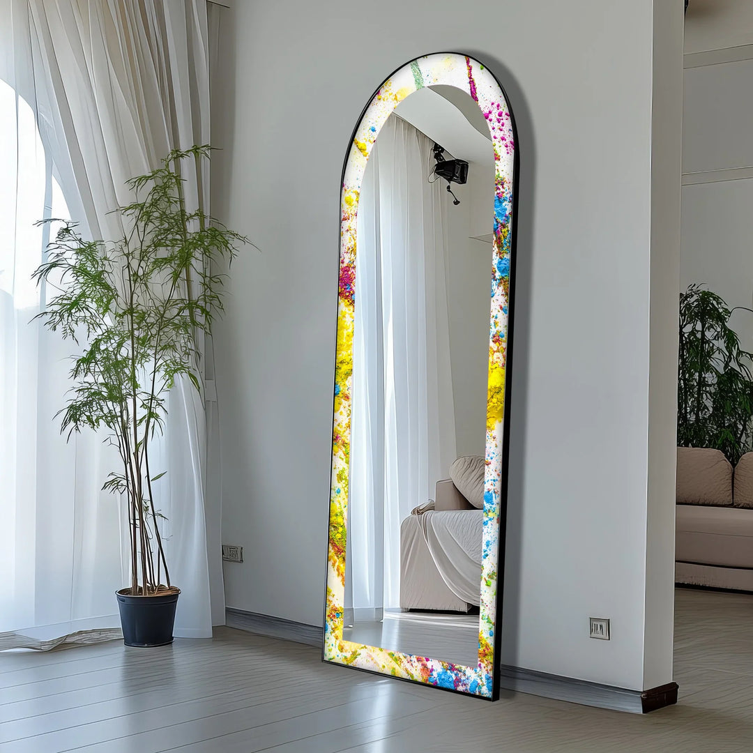 Colorburst Splash – Abstract Floor Mirror - MyPhotoStation