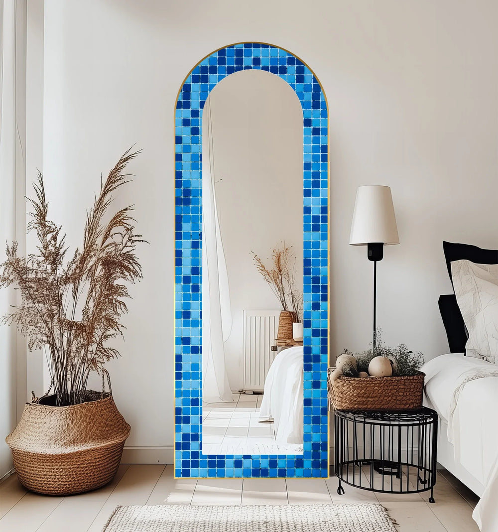 Blue Mosaic Pattern – Full Lenght Floor Mirror - MyPhotoStation