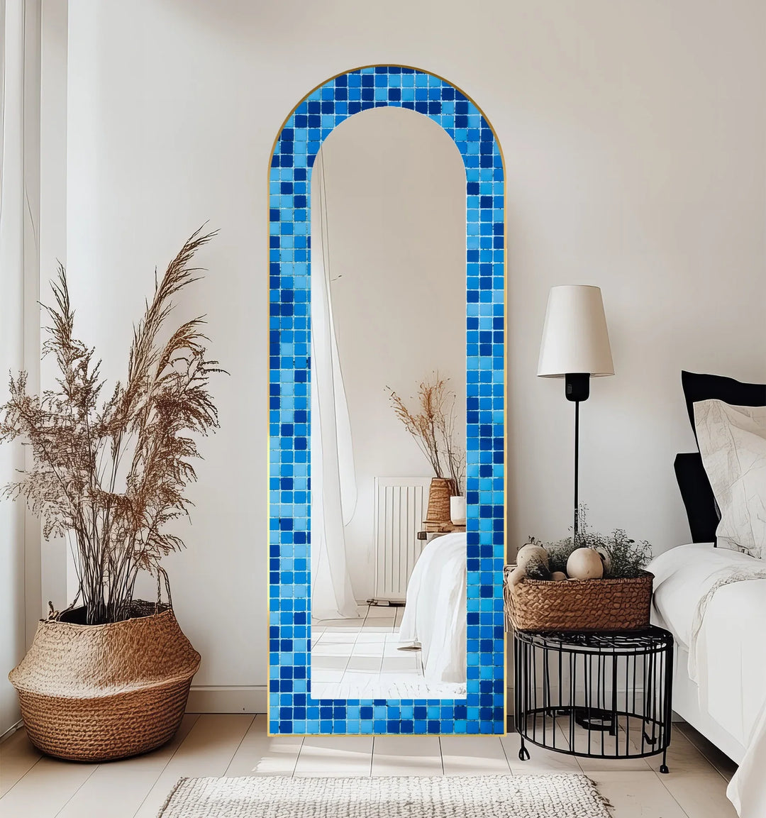 Blue Mosaic Pattern – Full Lenght Floor Mirror - MyPhotoStation