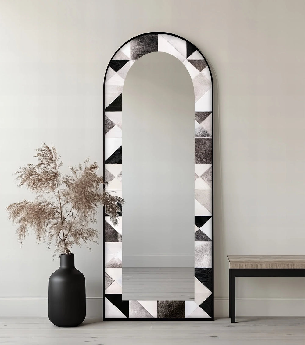 Black and White Patchwork Arch – Full & Lenght Floor Mirror - MyPhotoStation