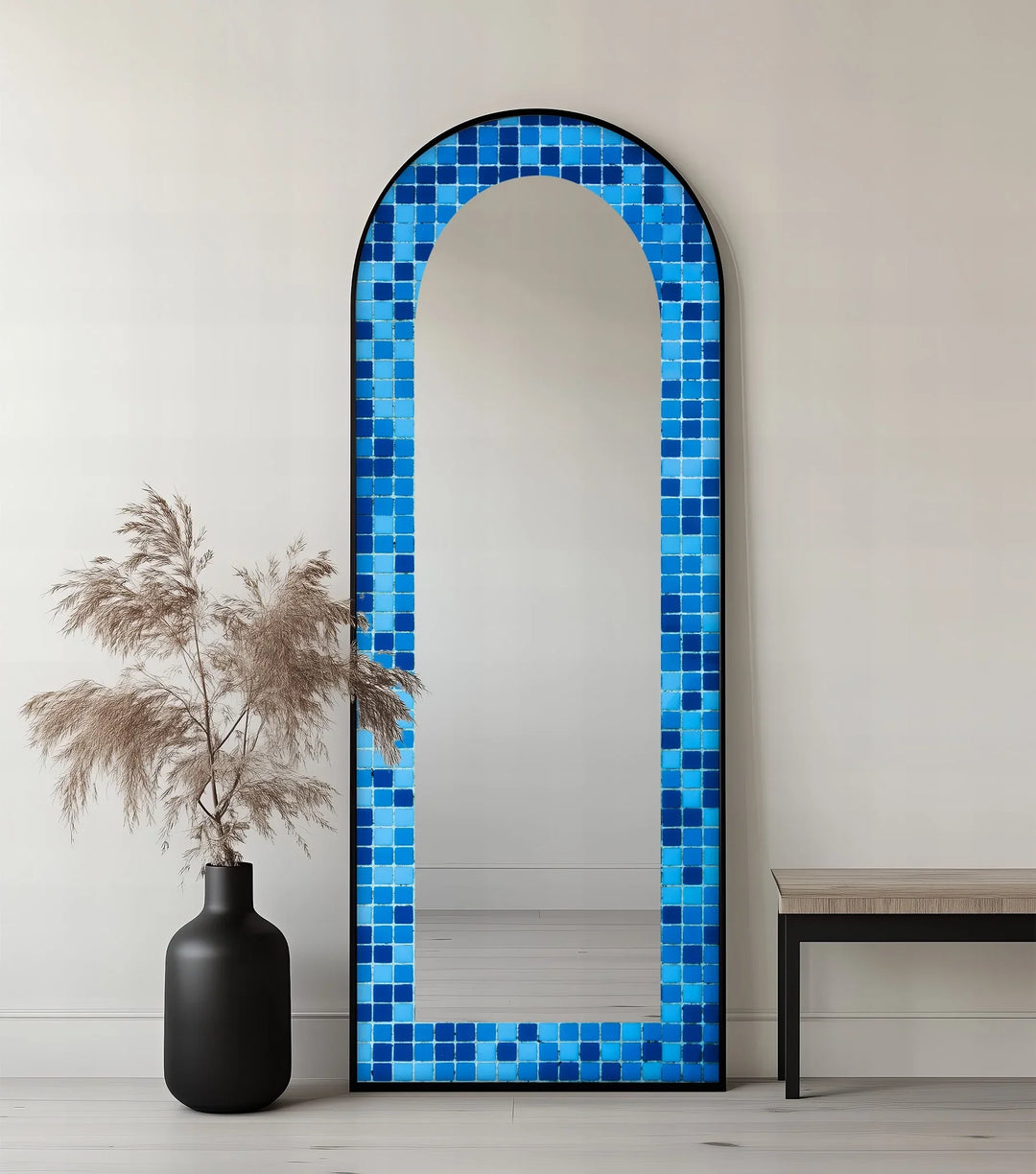 Blue Mosaic Pattern – Full Lenght Floor Mirror - MyPhotoStation