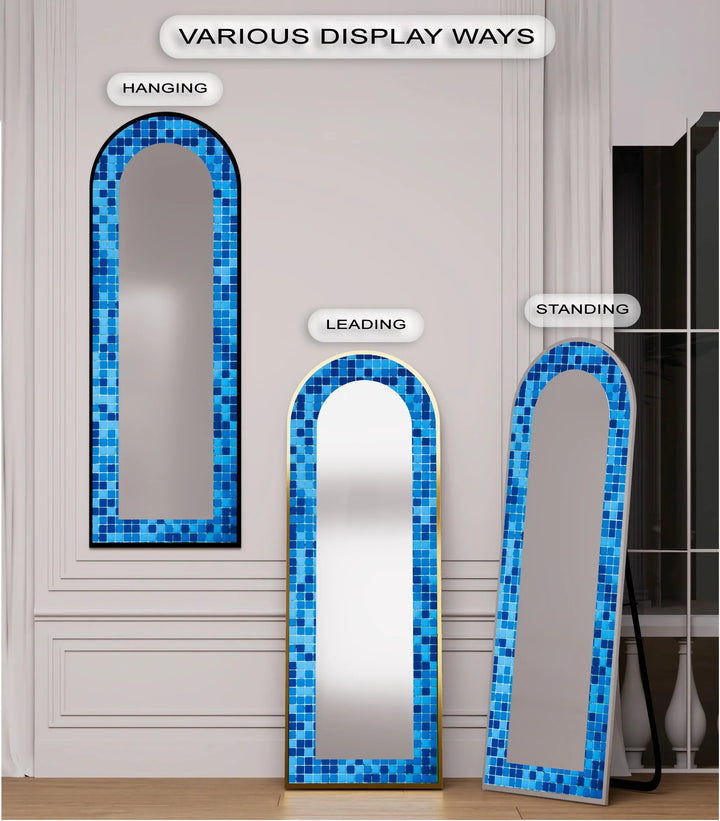 Blue Mosaic Pattern – Full Lenght Floor Mirror - MyPhotoStation