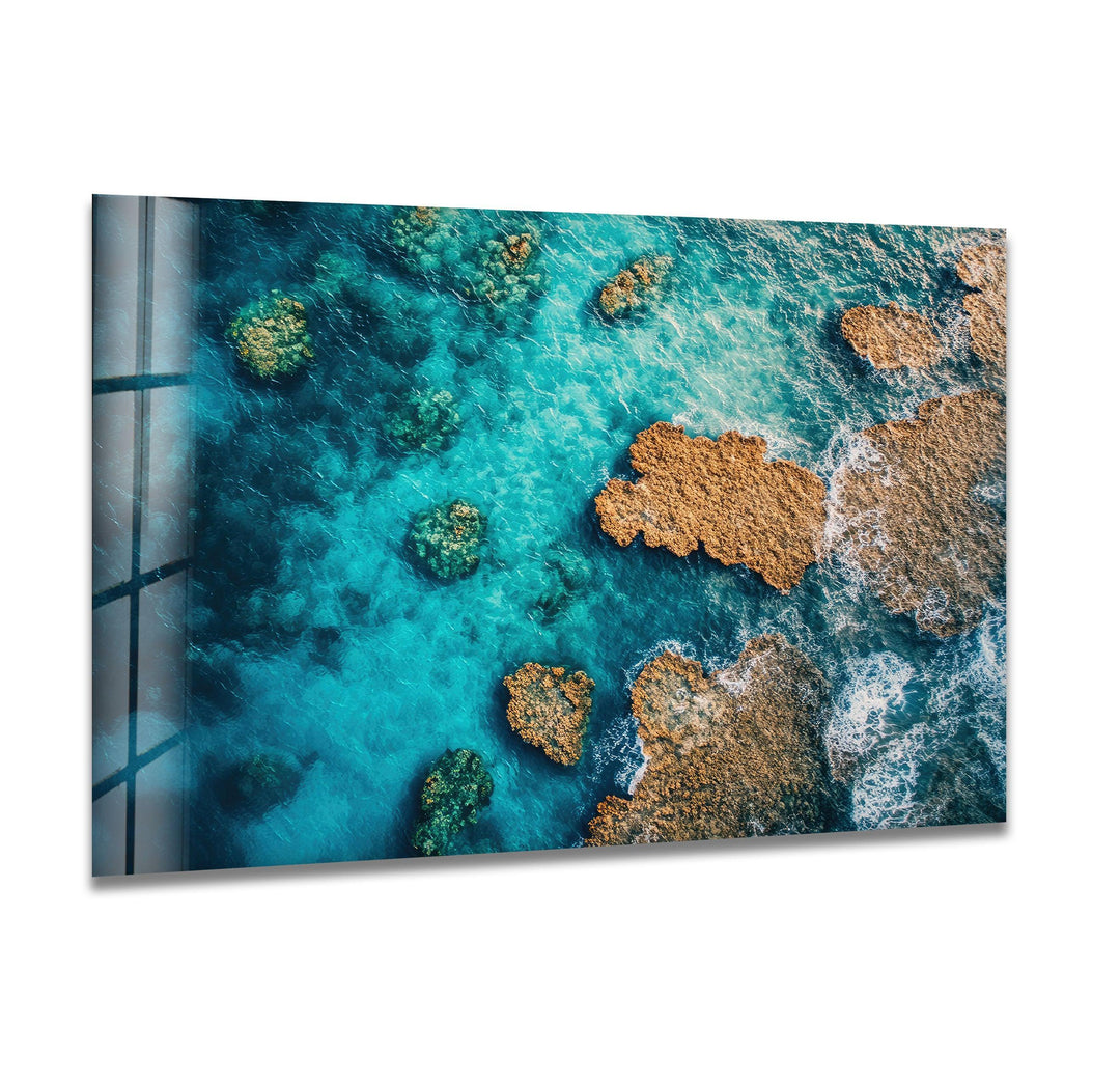 Great Barrier Reef in Australia Glass Wall Art print picture on glass, Tempered Glass Wall Art