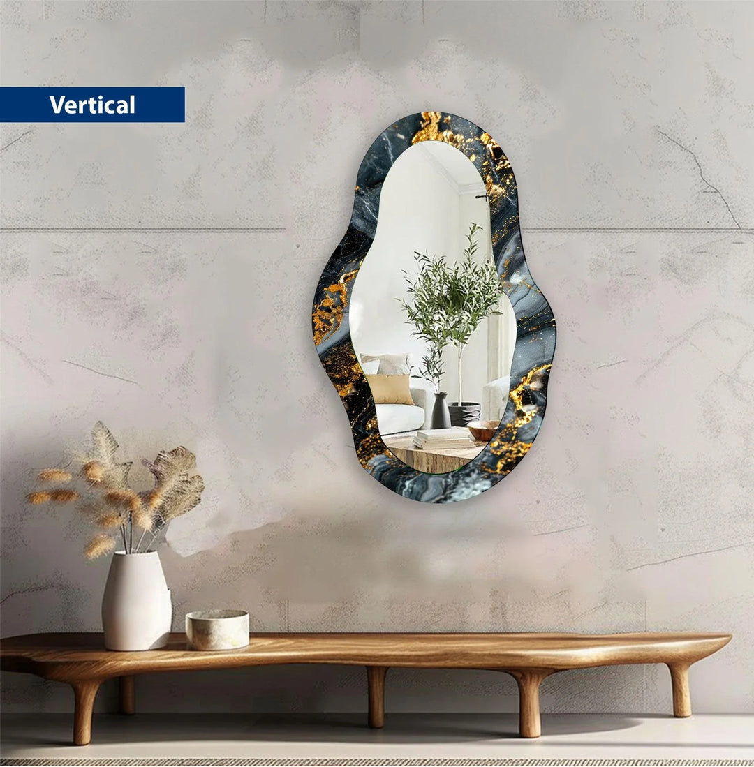 Black And Gold Small Wall Mirror - MyPhotoStation