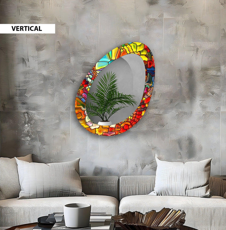 Red Stained Dining Room Wall Mirror - MyPhotoStation