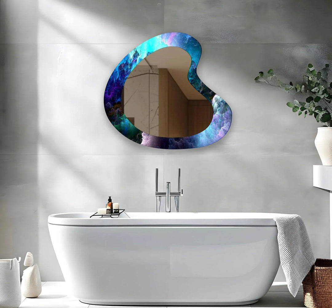 Mirrored wall art crafted with bold patterns for a modern and sophisticated touch