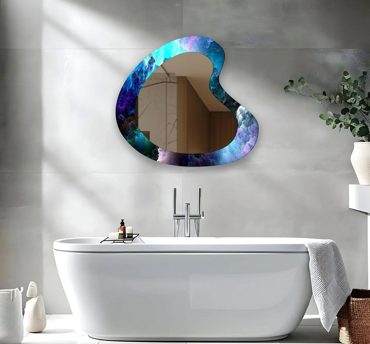 Mirrored wall art crafted with bold patterns for a modern and sophisticated touch