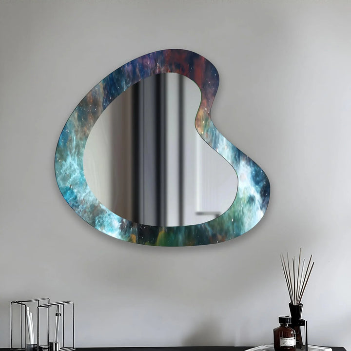 Mirror wall decor combining artistic elements with practical functionality for a unique touch
