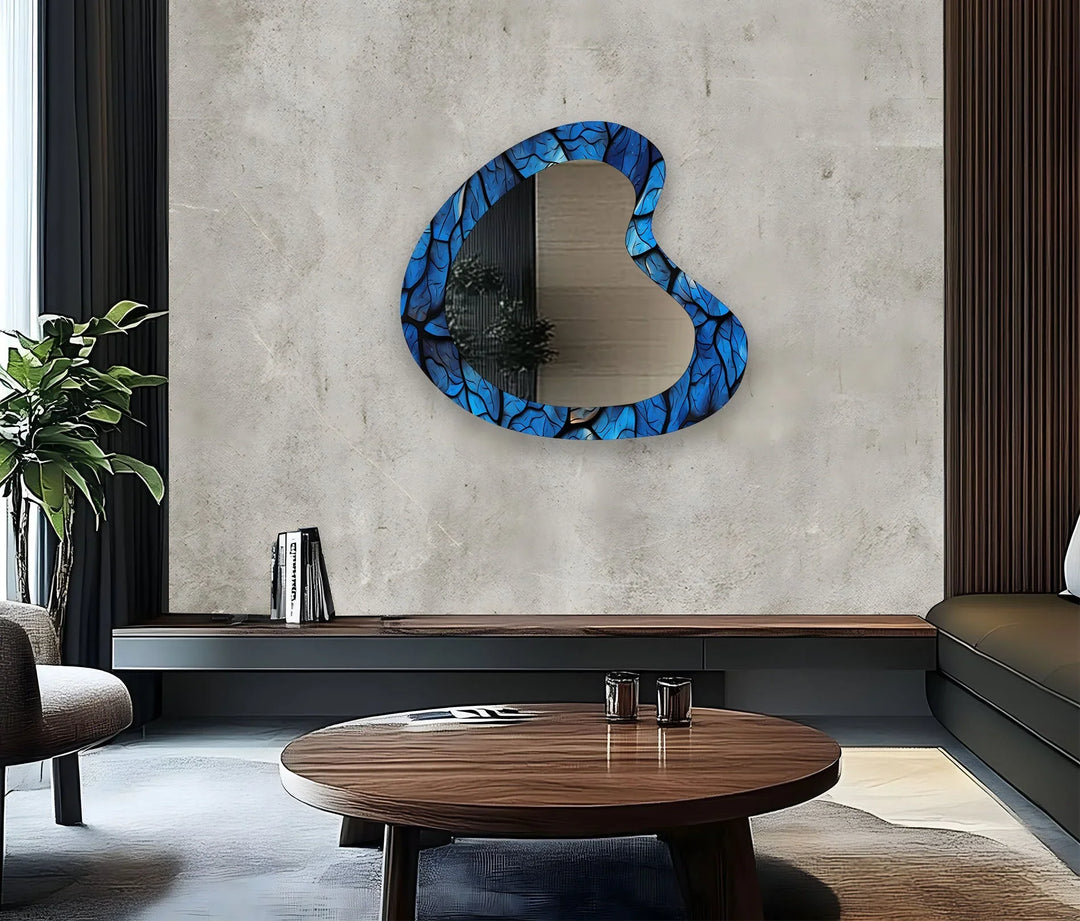 Mirror wall art inspired by abstract forms, perfect for adding a touch of artistic charm