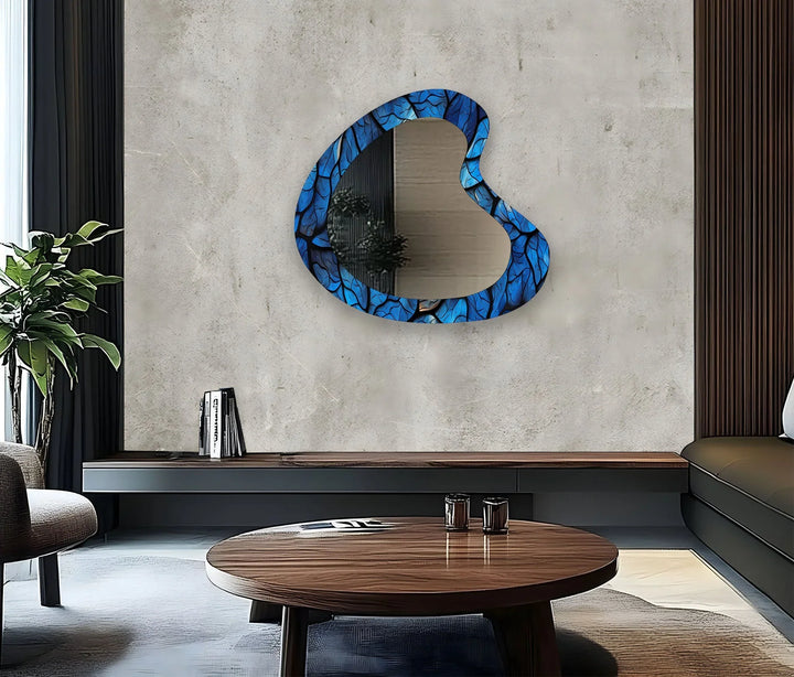 Mirror wall art inspired by abstract forms, perfect for adding a touch of artistic charm