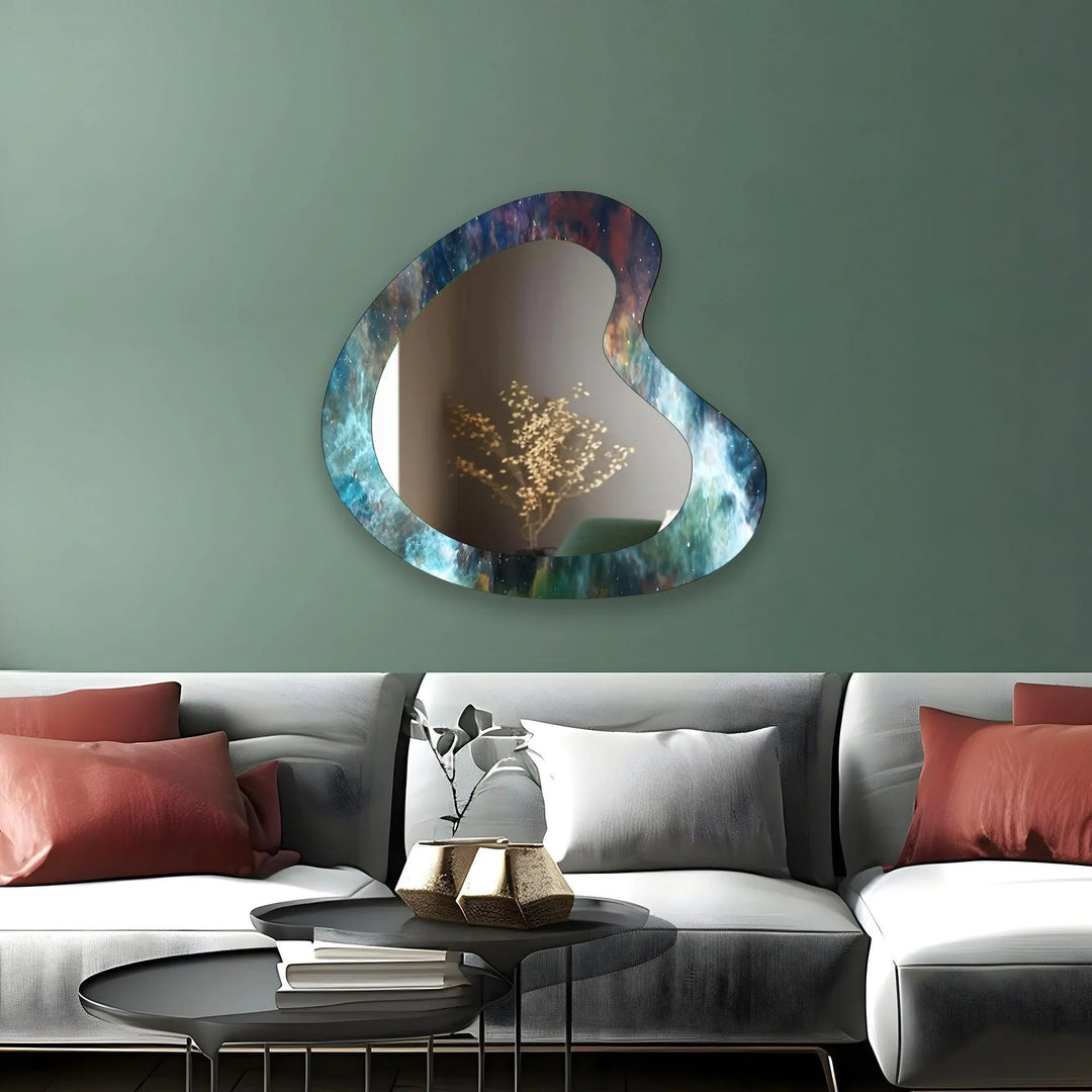 Wall mirrors designed with bold geometric shapes to make a striking statement
