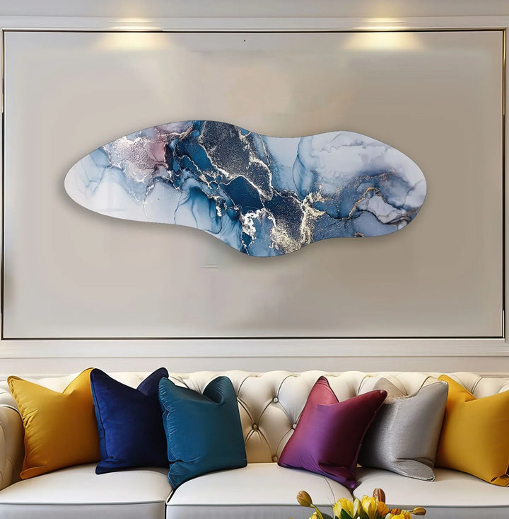 Irregular Asymmetrical Alcohol Ink Glass Wall Art Glass Printing Wall Art, Print photos on glass