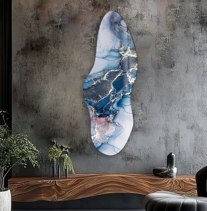 Irregular Asymmetrical Alcohol Ink Glass Wall Art glass pictures for Wall, glass prints wall art