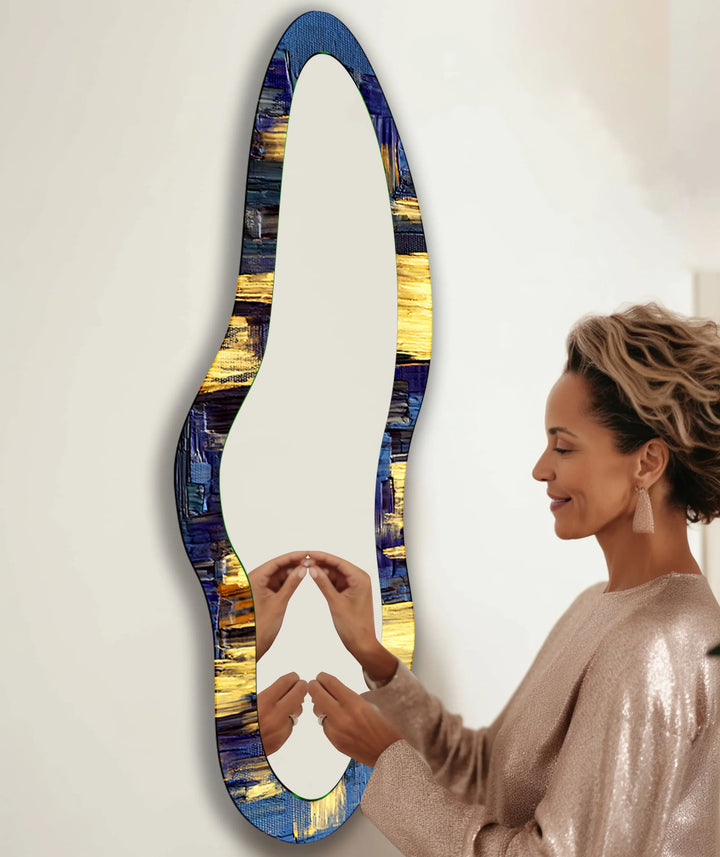 Mirror wall art inspired by geometric designs, adding sophistication to any decor style