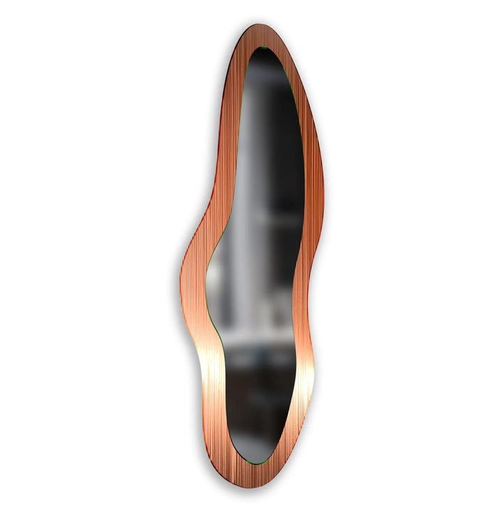 Modern Orange Asymmetrical Glass Wall Mirror - MyPhotoStation