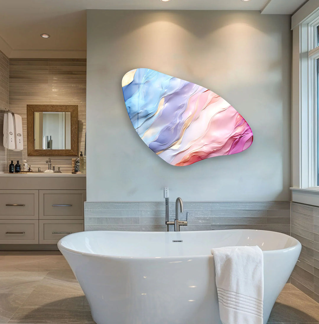 Abstract Pink Aesthetic Glass Wall Art, print picture on glass, Tempered Glass Wall Art