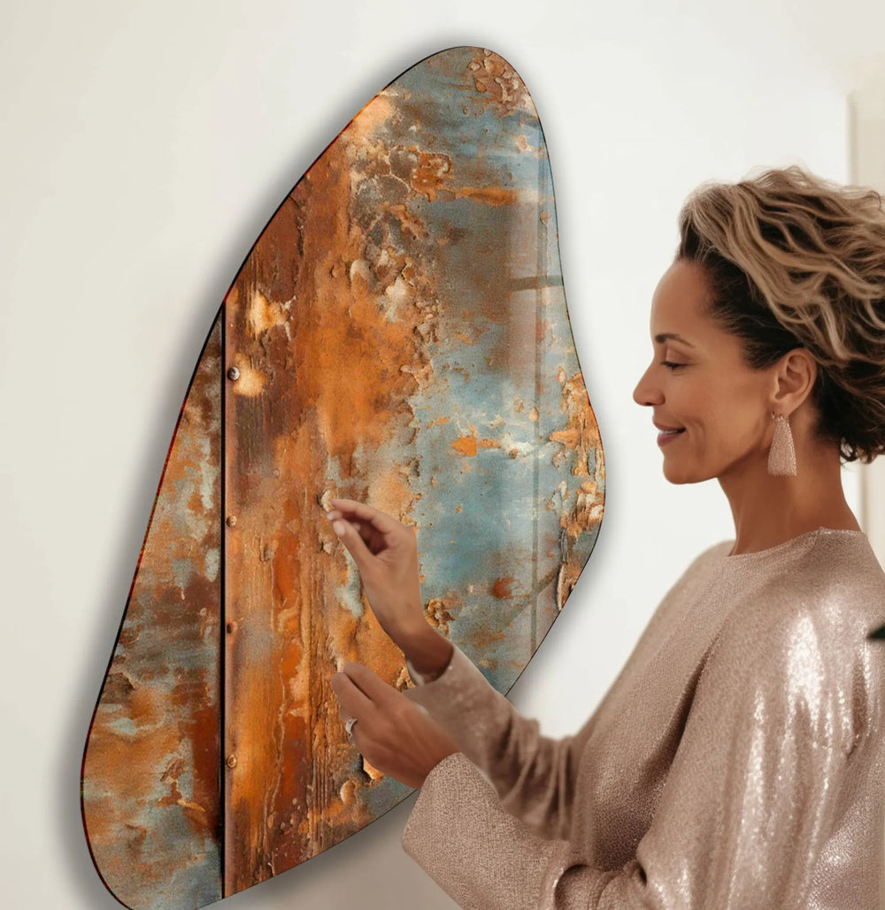 Abstract Rustic Irregular Glass Wall Art, glass wall decor, glass wall art decor