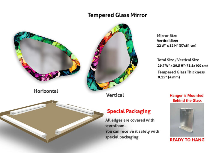 Colorful Watercolor Asymmetrical Wall Mirror - MyPhotoStation