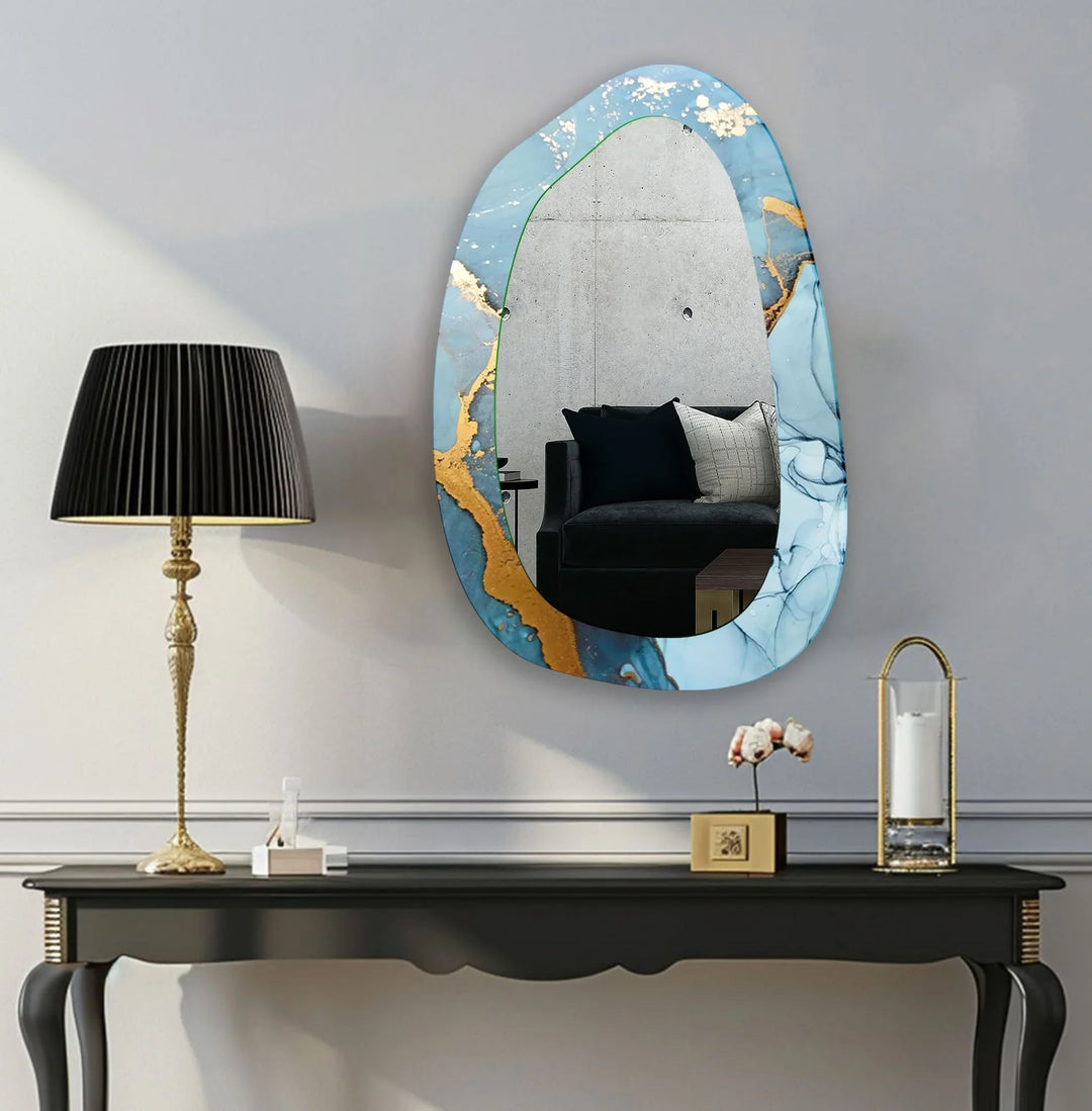 Mirrored wall art crafted with bold patterns for a modern and sophisticated touch