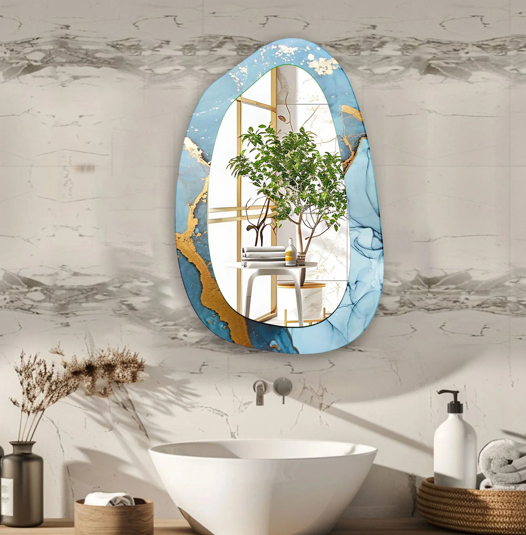 Decorative wall mirror with unique shapes and reflective surfaces for a chic statement