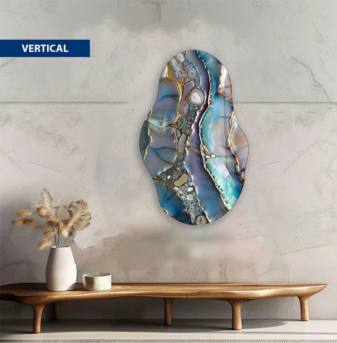 Stylish Purple Abstract Glass Wall Art glass art painting, glass art for the Wall