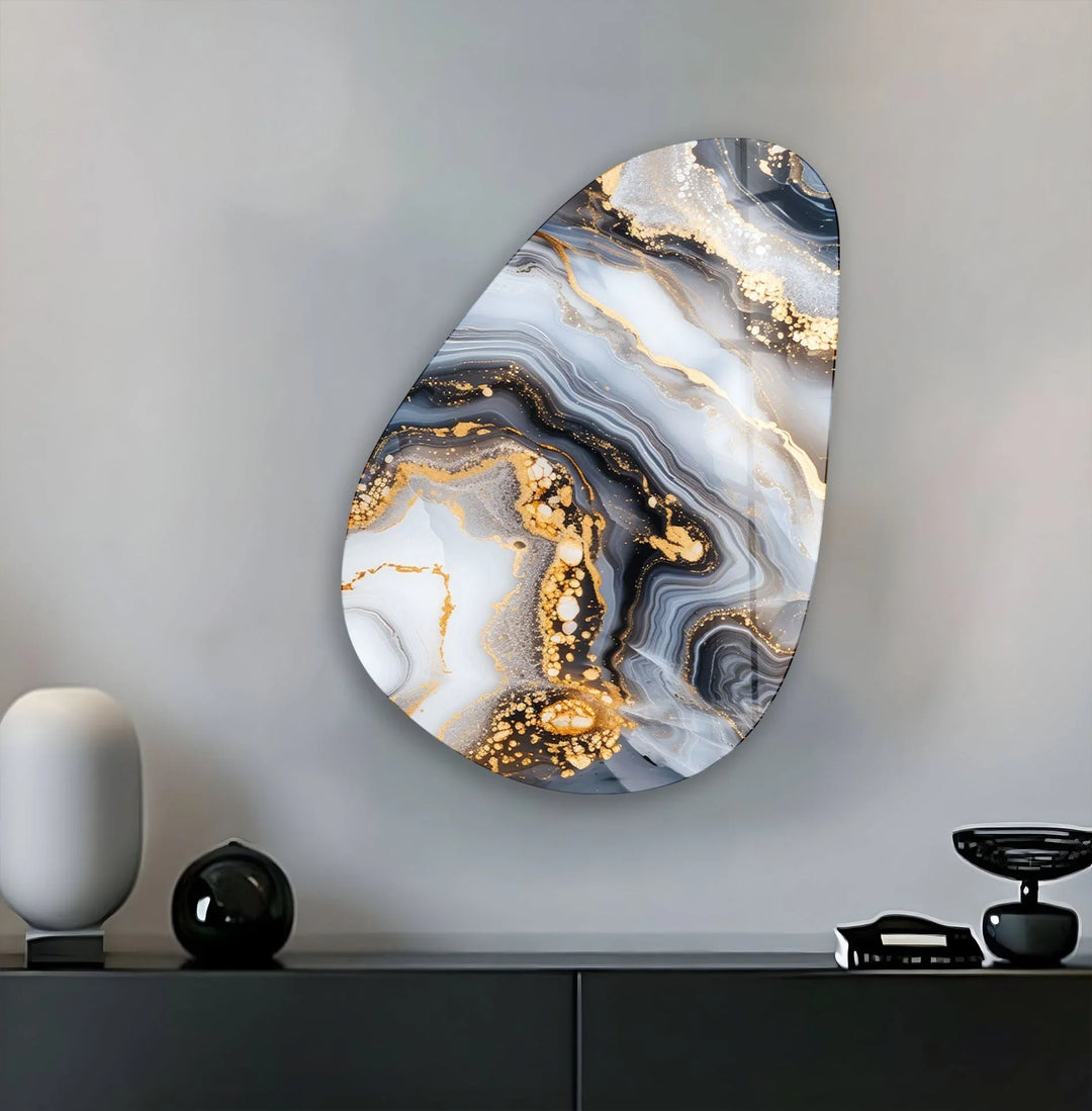 Gold Accent Marble Glass Wall Art, art glass wall art, glass wall art pictures