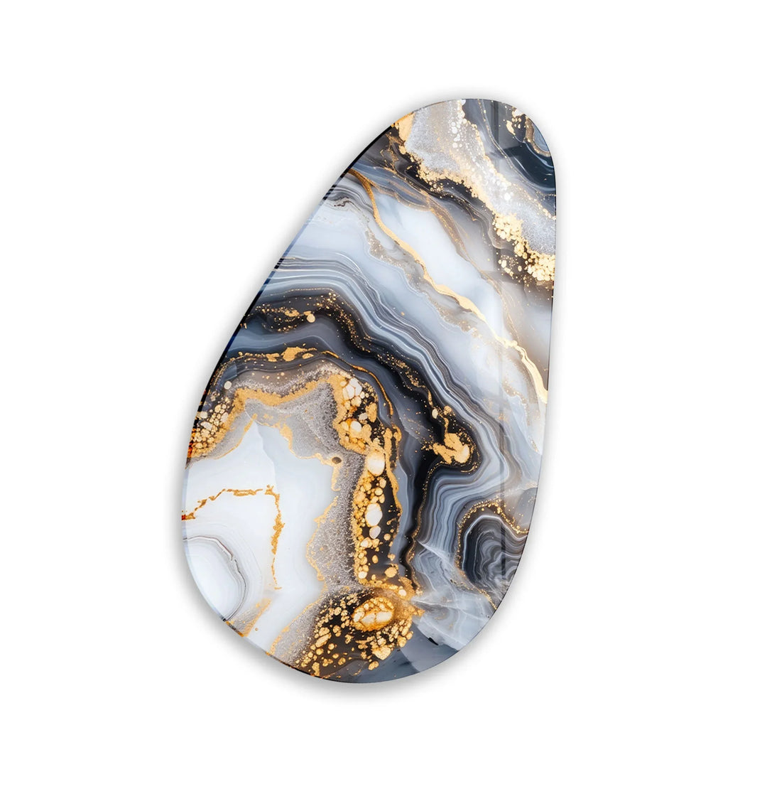 Gold Accent Marble Glass Wall Art, glass photo prints, glass picture prints