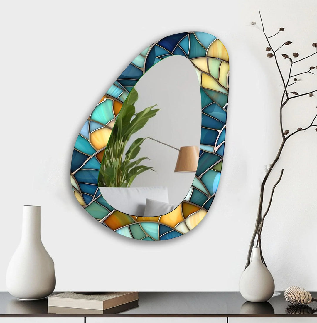 Blue Modern Wall Mirror - MyPhotoStation