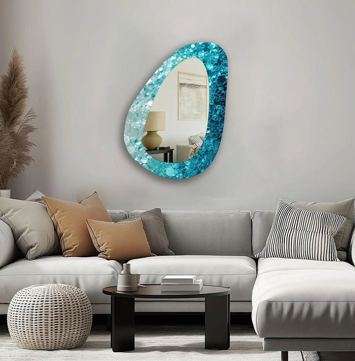Blue Living Room Wall Mirror - MyPhotoStation