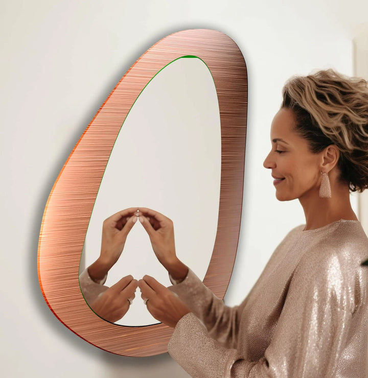 Bronze Asymmetrical Wall Mirror - MyPhotoStation
