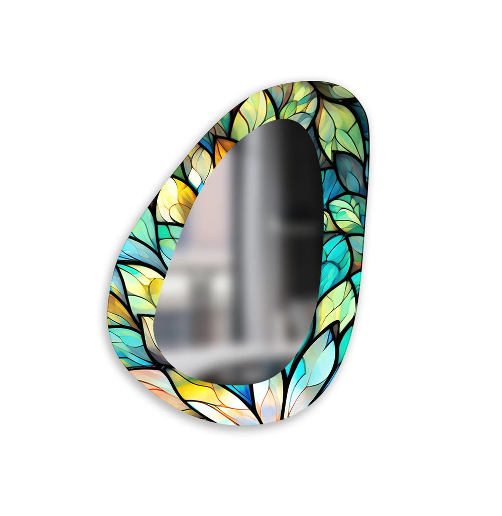 Green Stained Bathroom Wall Mirror - MyPhotoStation