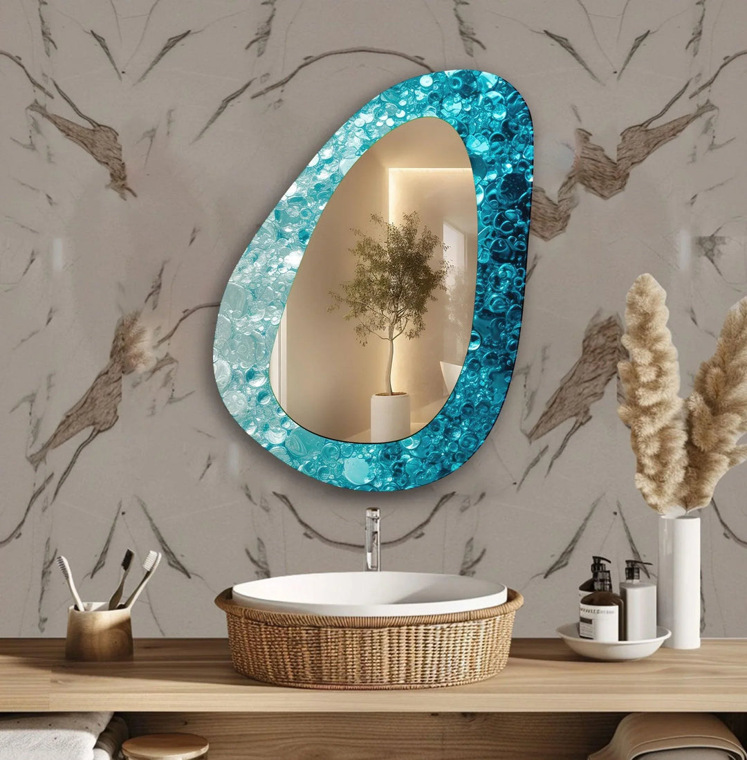 Blue Living Room Wall Mirror - MyPhotoStation
