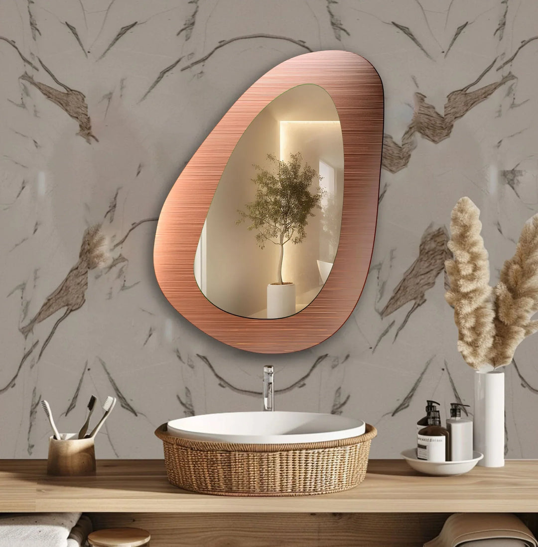 Bronze Asymmetrical Wall Mirror - MyPhotoStation