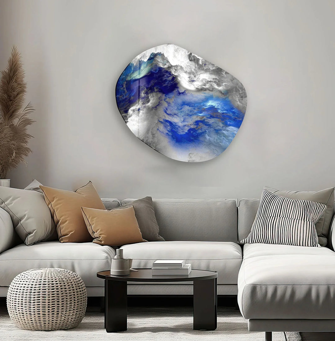 Blue & Grey Abstract Glass Wall Art
, print on glass, glass printed photos
