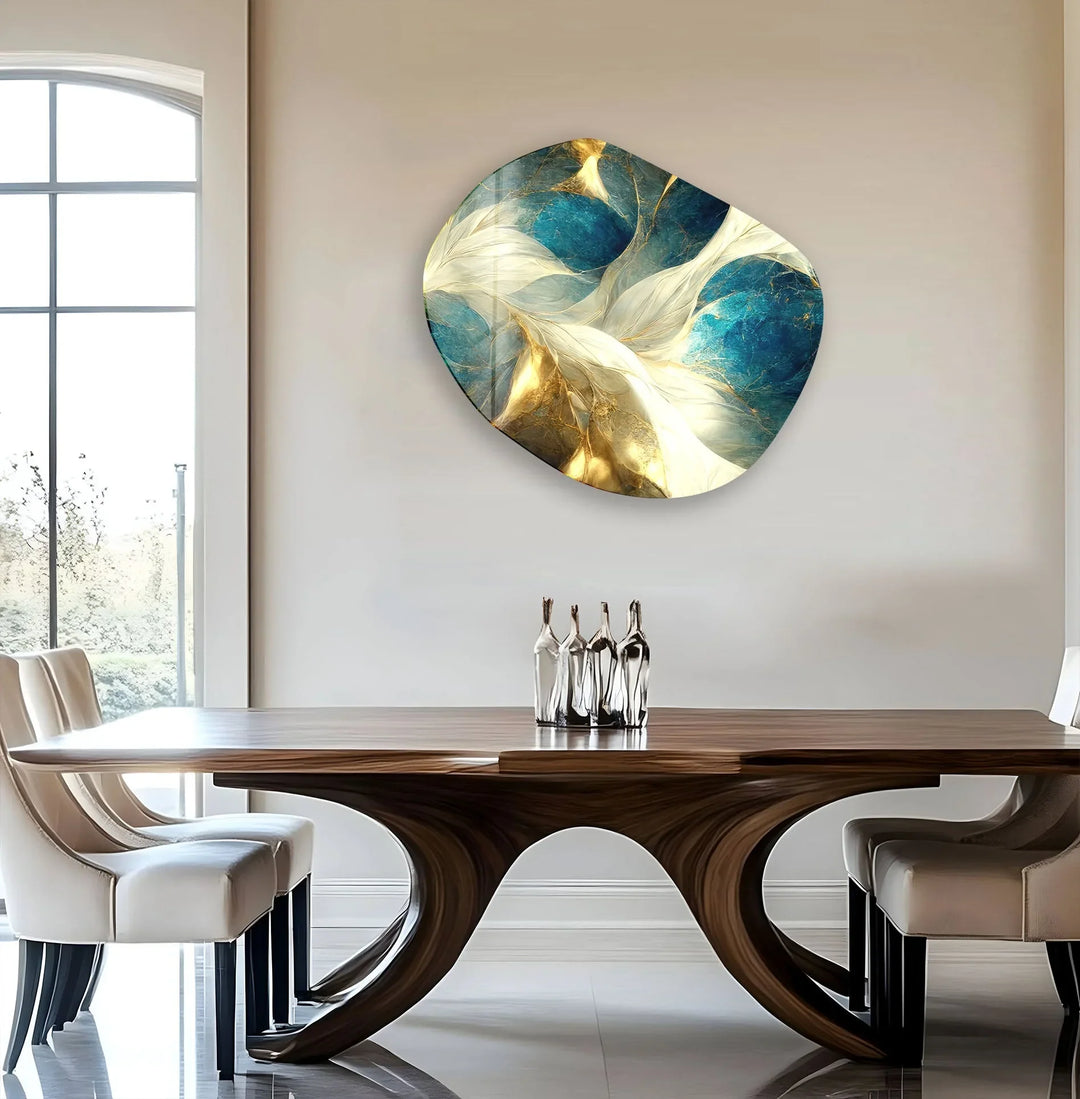 Gold Modern Marble Decor Glass Wall Art, print picture on glass, Tempered Glass Wall Art