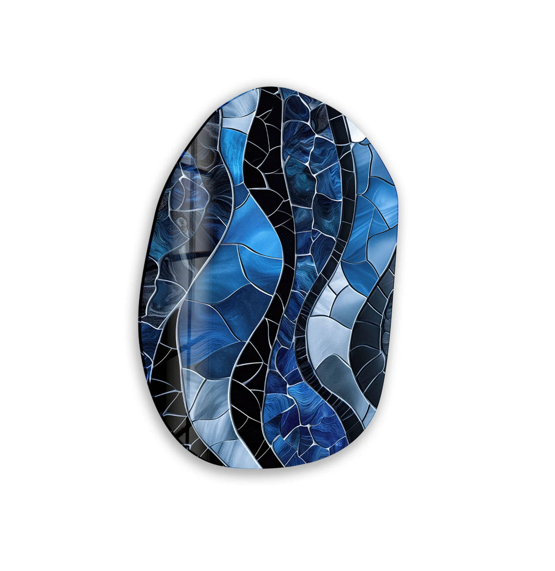 Decorative Blue Stained Glass Wall Art, glass image printing, glass prints from photos