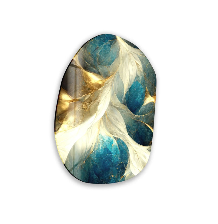 Gold Modern Marble Decor Glass Wall Art, Glass Printing Wall Art, Print photos on glass