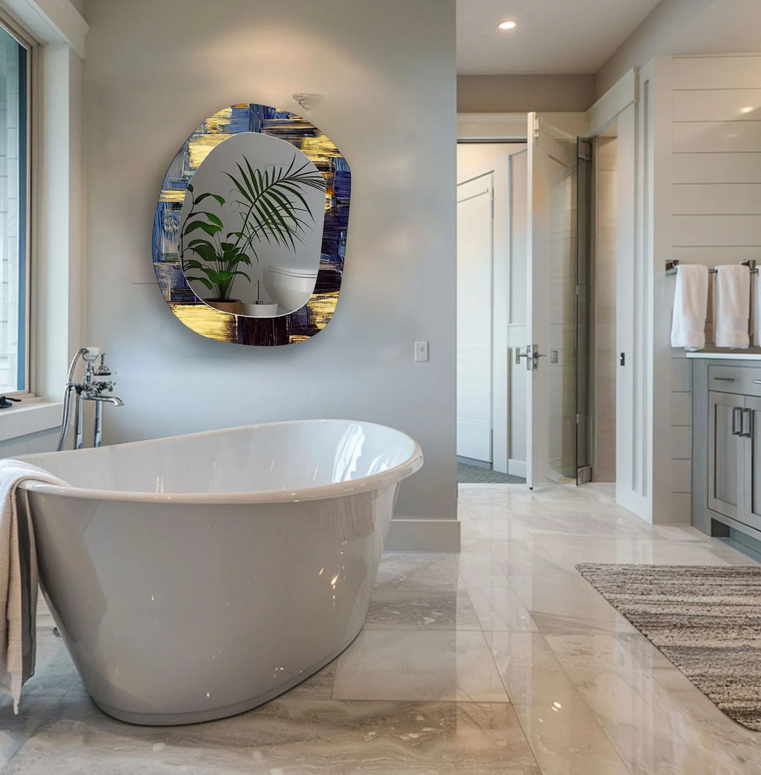 Mirror wall art inspired by abstract forms, perfect for adding a touch of artistic charm