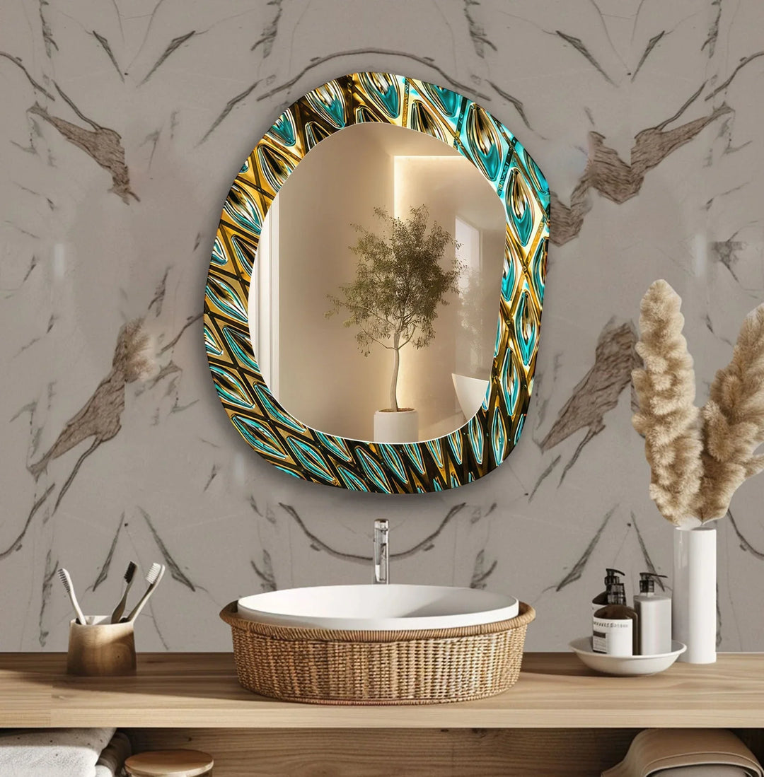 Mirror wall art blending contemporary elegance with artistic flair to enhance your walls