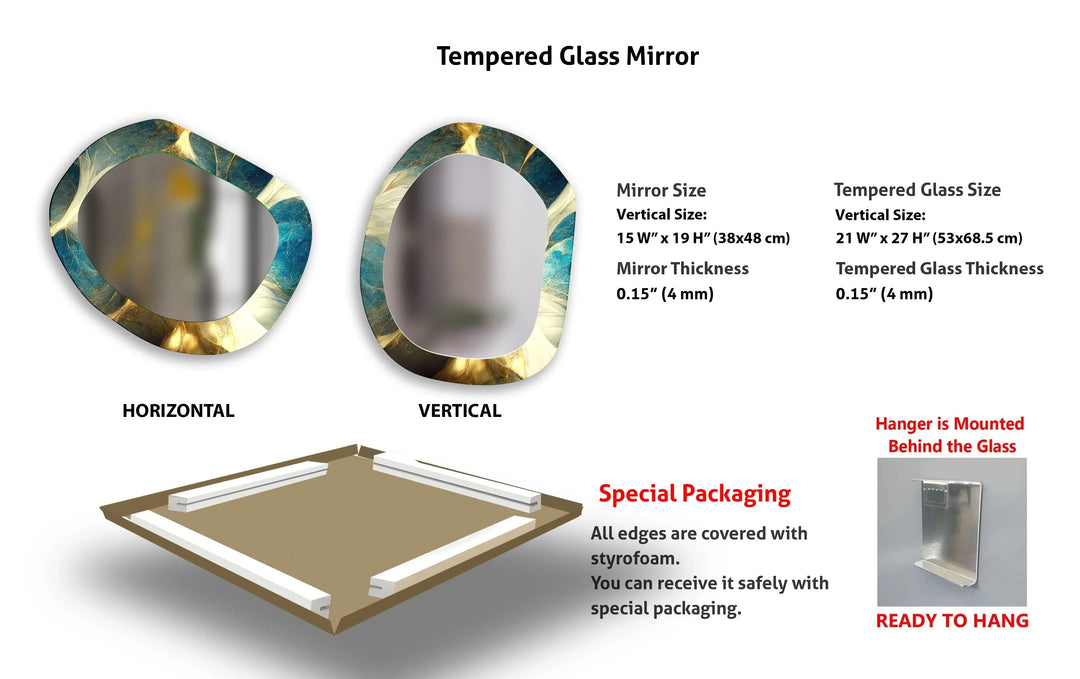 Green Decorative Modern Wall Mirror - MyPhotoStation